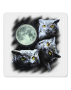 Three Owls and Moon 4x4&#x22; Square Sticker-Stickers-TooLoud-1-Davson Sales