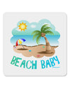 Fun Summer Beach Scene - Beach Baby 4x4&#x22; Square Sticker 4 Pieces-Stickers-TooLoud-White-Davson Sales