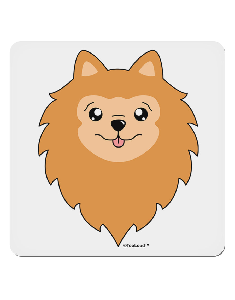 Cute Pomeranian Dog 4x4&#x22; Square Sticker 4 Pieces-Stickers-TooLoud-White-Davson Sales