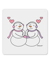 Cute Snowwoman Couple 4x4&#x22; Square Sticker 4 Pieces-Stickers-TooLoud-White-Davson Sales