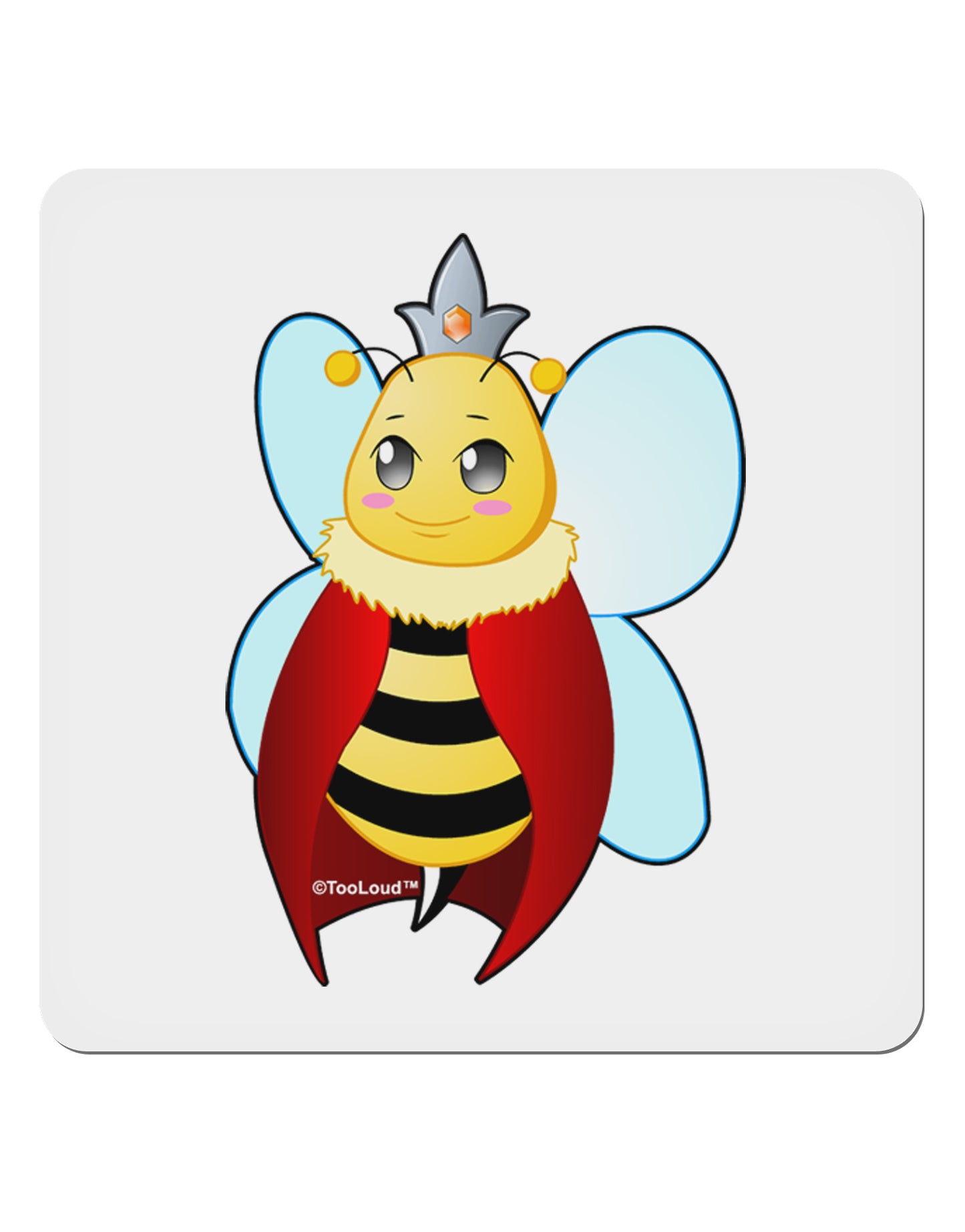 Queen Bee Mothers Day 4x4" Square Sticker 4 Pieces-Stickers-TooLoud-White-Davson Sales