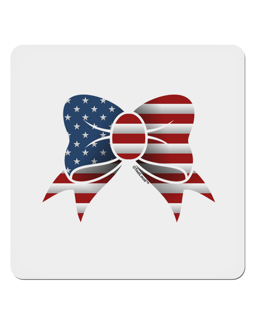 Patriotic Bow 4x4&#x22; Square Sticker-Stickers-TooLoud-1-Davson Sales