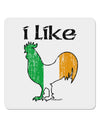 I Like Irish Rooster Silhouette 4x4&#x22; Square Sticker 4 Pieces-Stickers-TooLoud-White-Davson Sales