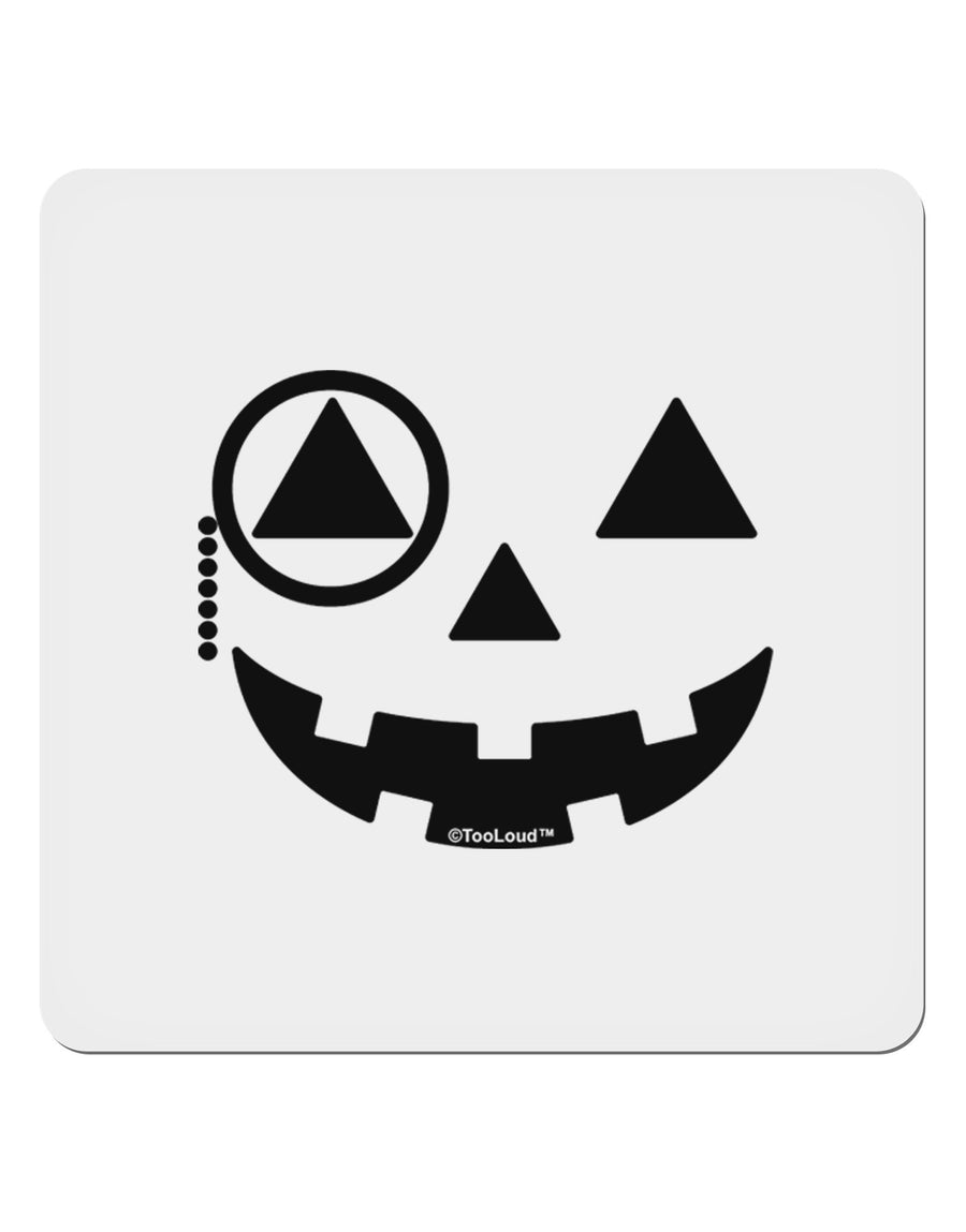 Monocle Jack-o-Lantern B-W 4x4&#x22; Square Sticker 4 Pieces-Stickers-TooLoud-White-Davson Sales