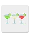 Margaritas - Mexican Flag Colors - Cinco de Mayo 4x4&#x22; Square Sticker 4 Pieces-Stickers-TooLoud-White-Davson Sales