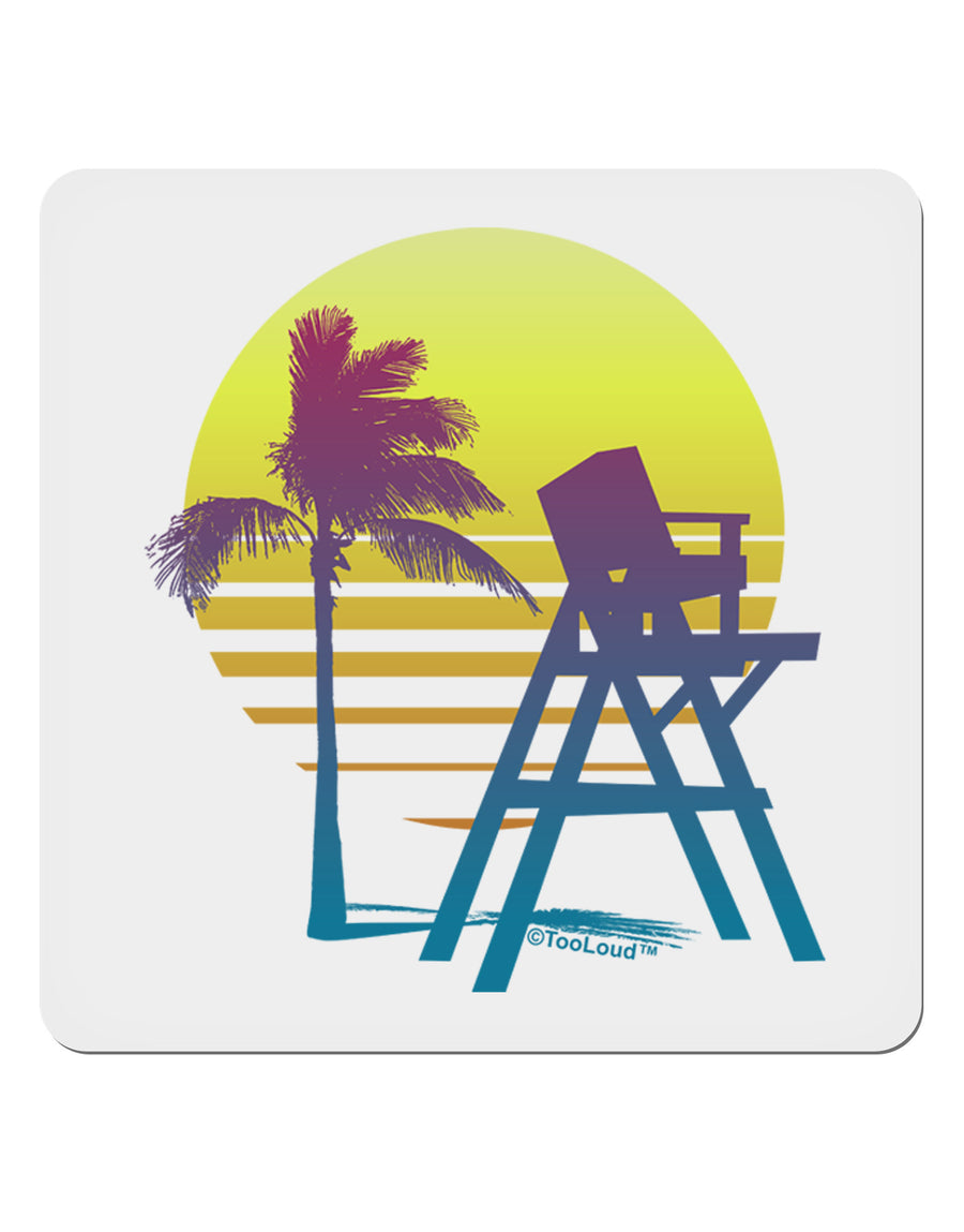 LA Beach Silhouette Letters 4x4&#x22; Square Sticker-Stickers-TooLoud-1-Davson Sales