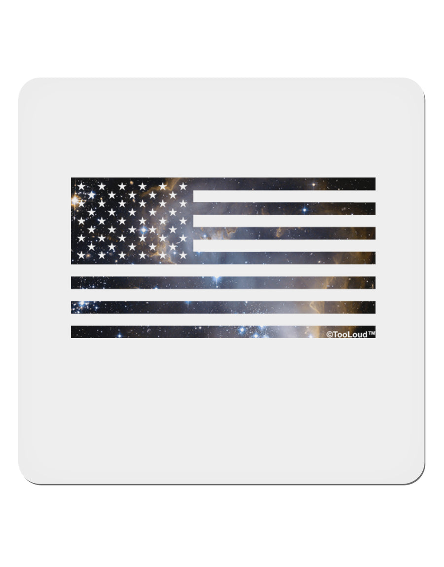 American Flag Galaxy 4x4&#x22; Square Sticker 4 Pieces-Stickers-TooLoud-White-Davson Sales