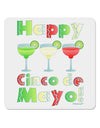 Margaritas - Mexican Flag Colors - Happy Cinco de Mayo 4x4&#x22; Square Sticker 4 Pieces-Stickers-TooLoud-White-Davson Sales