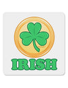 Shamrock Button - Irish 4x4&#x22; Square Sticker 4 Pieces-Stickers-TooLoud-White-Davson Sales