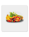 Watercolor Fruit Bowl 1 4x4&#x22; Square Sticker 4 Pieces-Stickers-TooLoud-White-Davson Sales