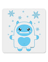 Cute Abominable Snowman Boy Yeti - Christmas 4x4&#x22; Square Sticker 4 Pieces-Stickers-TooLoud-White-Davson Sales