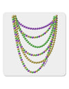 Mardi Gras Beads Necklaces 4x4&#x22; Square Sticker 4 Pieces-Stickers-TooLoud-White-Davson Sales