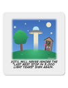 UFO Stopping At an Out-house Text 4x4&#x22; Square Sticker 4 Pieces-Stickers-TooLoud-White-Davson Sales