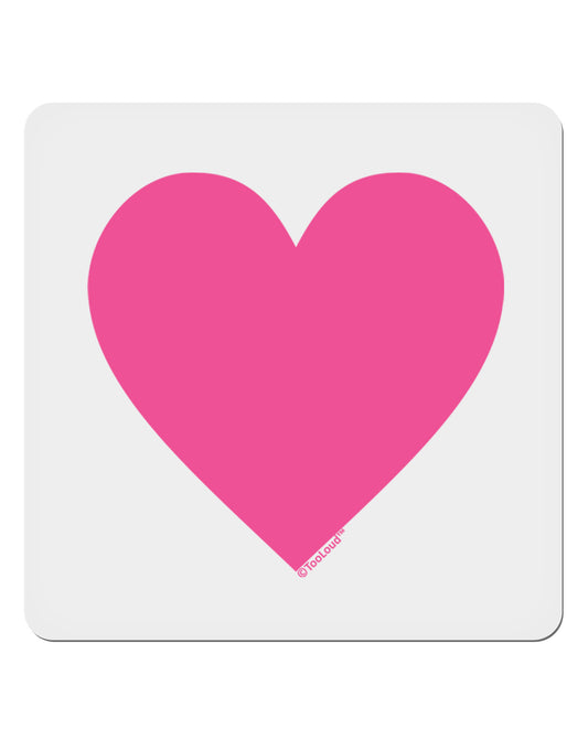 Big Pink Heart Valentine's Day 4x4&#x22; Square Sticker 4 Pieces-Stickers-TooLoud-White-Davson Sales