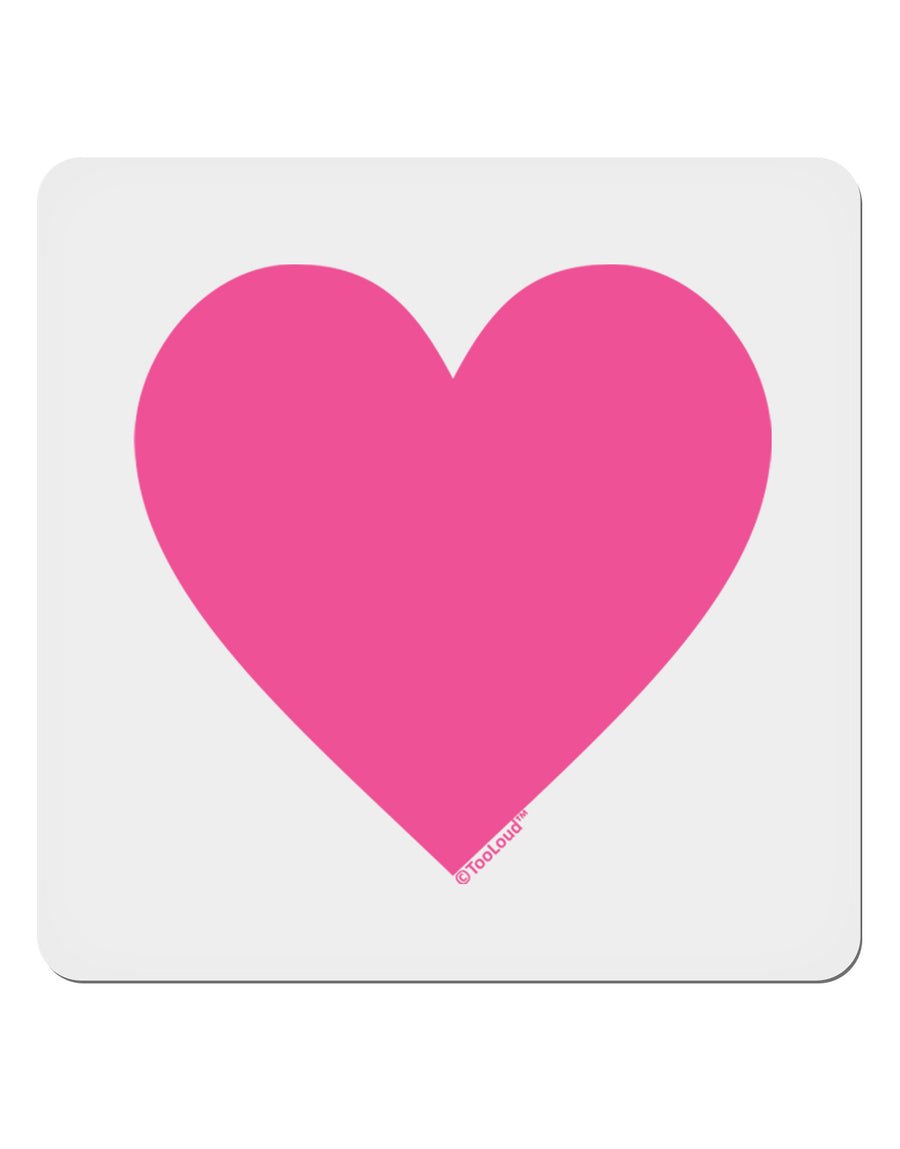 Big Pink Heart Valentine's Day 4x4&#x22; Square Sticker 4 Pieces-Stickers-TooLoud-White-Davson Sales