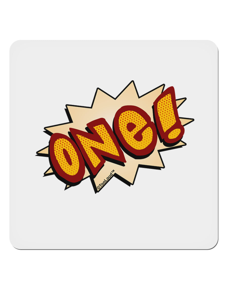 Onomatopoeia One Birthday 4x4&#x22; Square Sticker-Stickers-TooLoud-1-Davson Sales