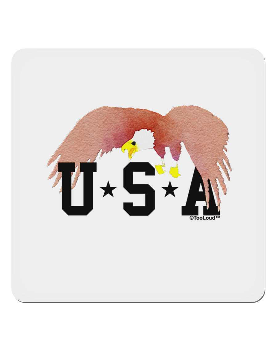 Bald Eagle USA 4x4&#x22; Square Sticker 4 Pieces-Stickers-TooLoud-White-Davson Sales