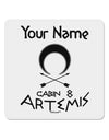Personalized Cabin 8 Artemis 4x4&#x22; Square Sticker 4 Pieces