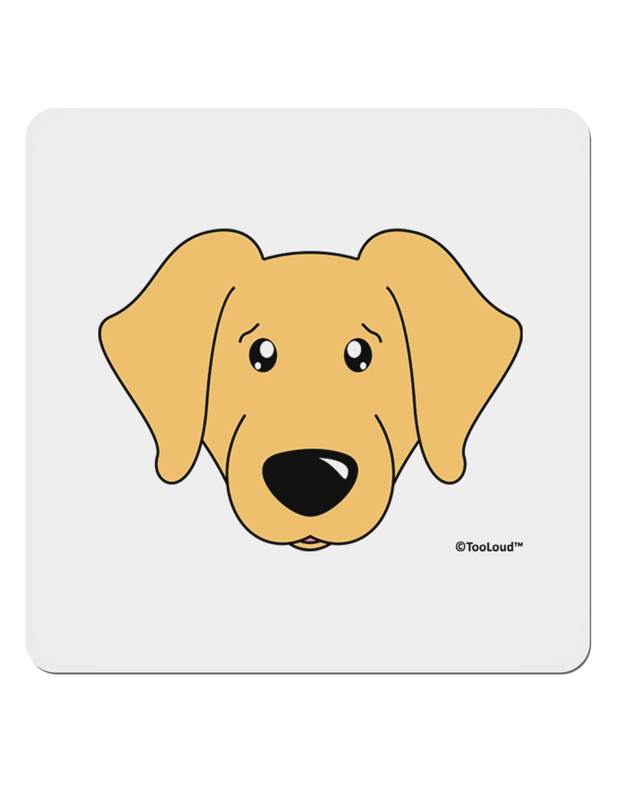 Cute Golden Retriever Dog 4x4&#x22; Square Sticker 4 Pieces-Stickers-TooLoud-White-Davson Sales