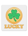 Shamrock Button - Lucky 4x4&#x22; Square Sticker 4 Pieces-Stickers-TooLoud-White-Davson Sales