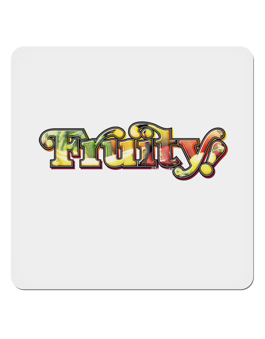 Fruity Text 4x4&#x22; Square Sticker 4 Pieces-Stickers-TooLoud-White-Davson Sales