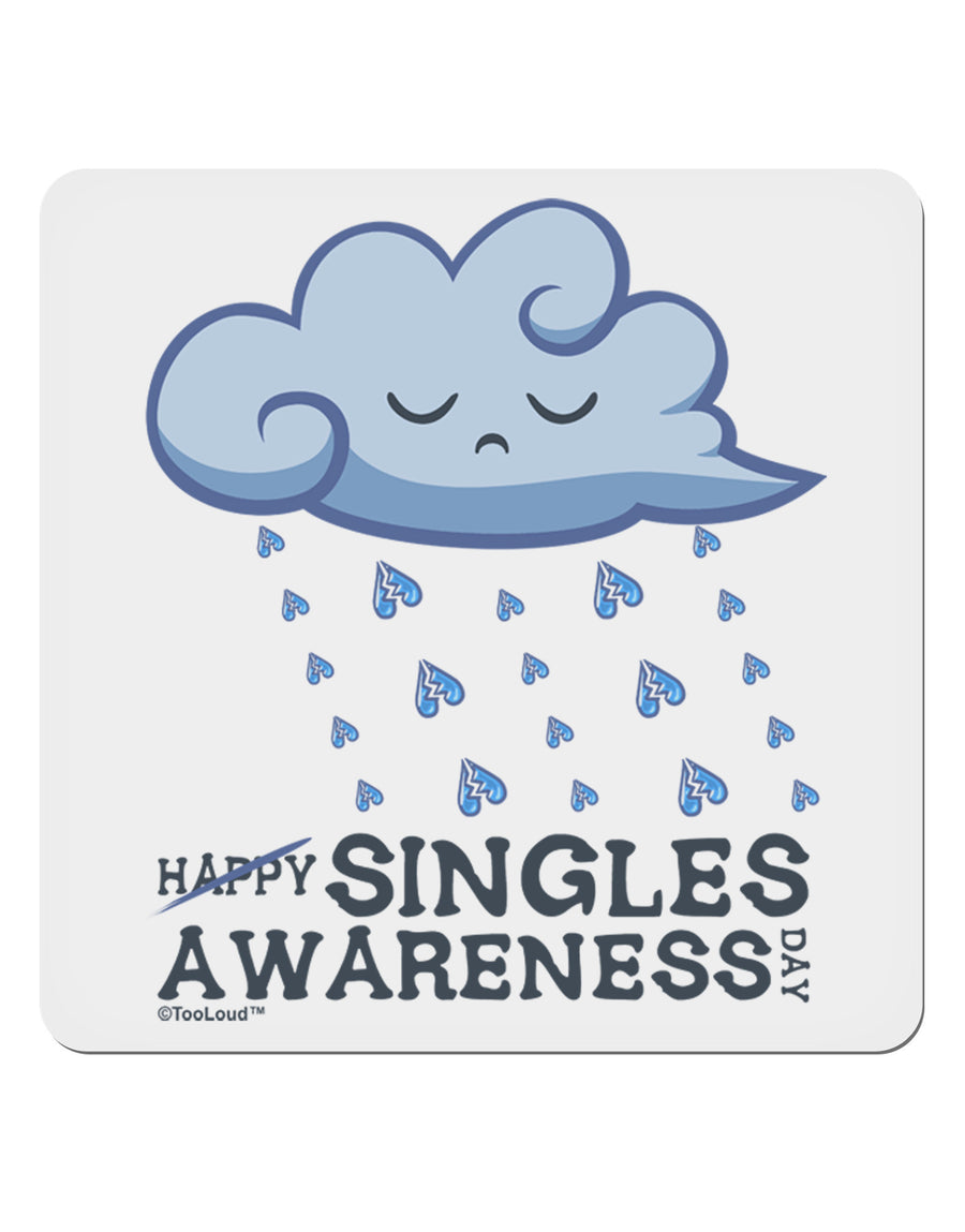 Happy Singles Awareness Day 4x4&#x22; Square Sticker 4 Pieces-Stickers-TooLoud-White-Davson Sales