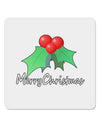 Mistletoe Merry Christmas Text 4x4&#x22; Square Sticker 4 Pieces-Stickers-TooLoud-White-Davson Sales