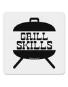 Grill Skills Grill Design 4x4&#x22; Square Sticker 4 Pieces-Stickers-TooLoud-White-Davson Sales