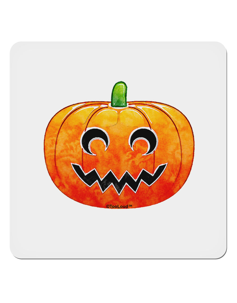 Jack-O-Lantern Watercolor 4x4&#x22; Square Sticker 4 Pieces-Stickers-TooLoud-White-Davson Sales