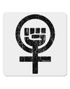 Distressed Feminism Symbol 4x4&#x22; Square Sticker 4 Pieces-Stickers-TooLoud-White-Davson Sales