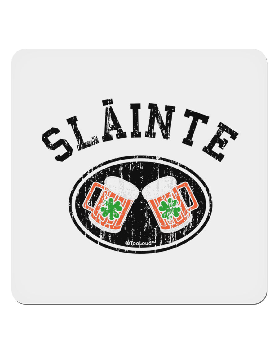 Slainte - St. Patrick's Day Irish Cheers 4x4&#x22; Square Sticker 4 Pieces-Stickers-TooLoud-White-Davson Sales