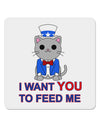 Patriotic Cat I Want You 4x4&#x22; Square Sticker 4 Pieces-Stickers-TooLoud-White-Davson Sales