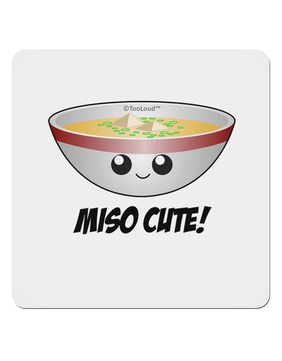 Miso Cute - Cute Miso Soup Bowl 4x4&#x22; Square Sticker 4 Pieces-Stickers-TooLoud-White-Davson Sales