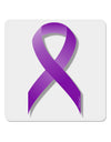 Epilepsy Awareness Ribbon - Purple 4x4&#x22; Square Sticker 4 Pieces-Stickers-TooLoud-White-Davson Sales