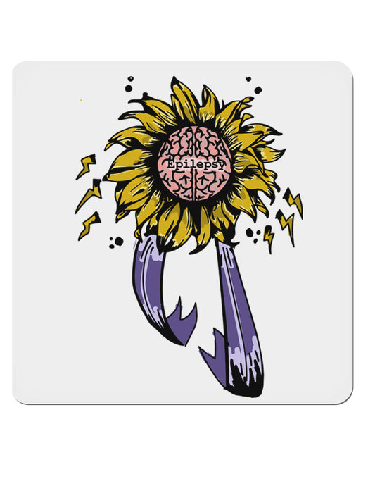 TooLoud Epilepsy Awareness 4x4 Inch Square Stickers - 4 Pieces-Stickers-TooLoud-Davson Sales