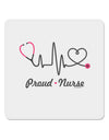 Stethoscope Heartbeat Text 4x4&#x22; Square Sticker-Stickers-TooLoud-1-Davson Sales