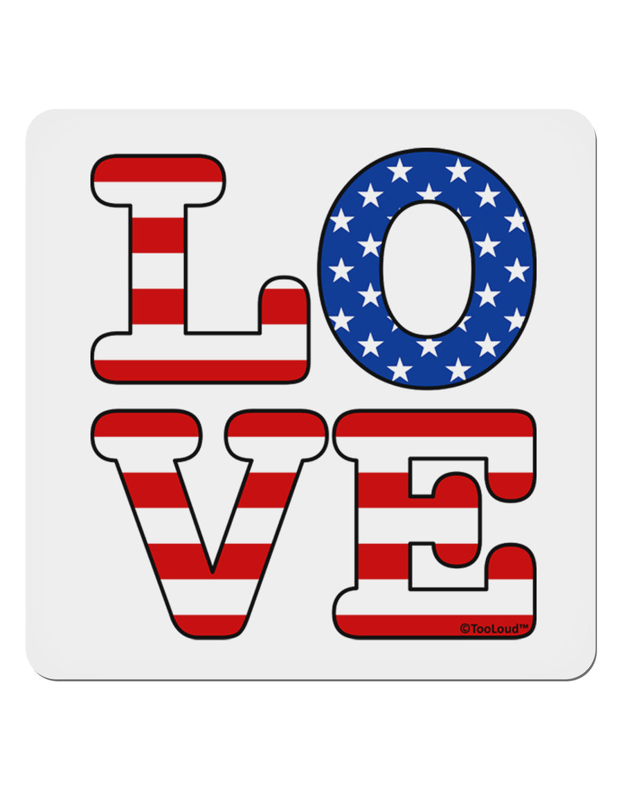 American Love Design 4x4&#x22; Square Sticker 4 Pieces-Stickers-TooLoud-White-Davson Sales