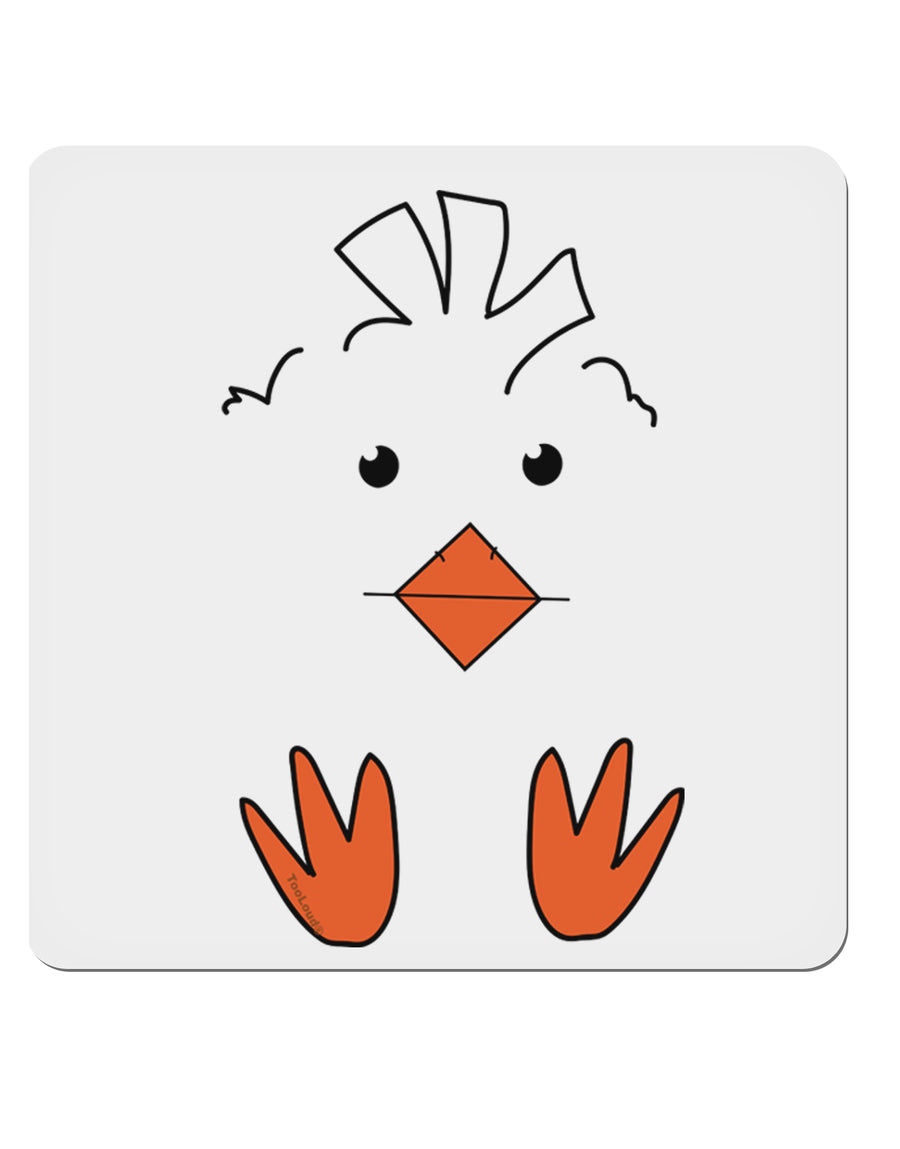 Cute Easter Chick Face 4x4 Inch Square Stickers - 4 Pieces-Stickers-TooLoud-Davson Sales