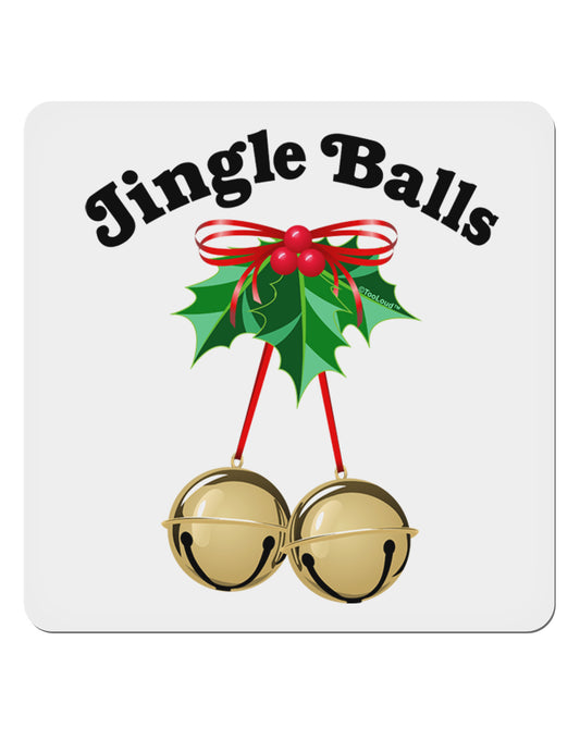 Jingle Balls with Text 4x4&#x22; Square Sticker 4 Pieces-Stickers-TooLoud-White-Davson Sales