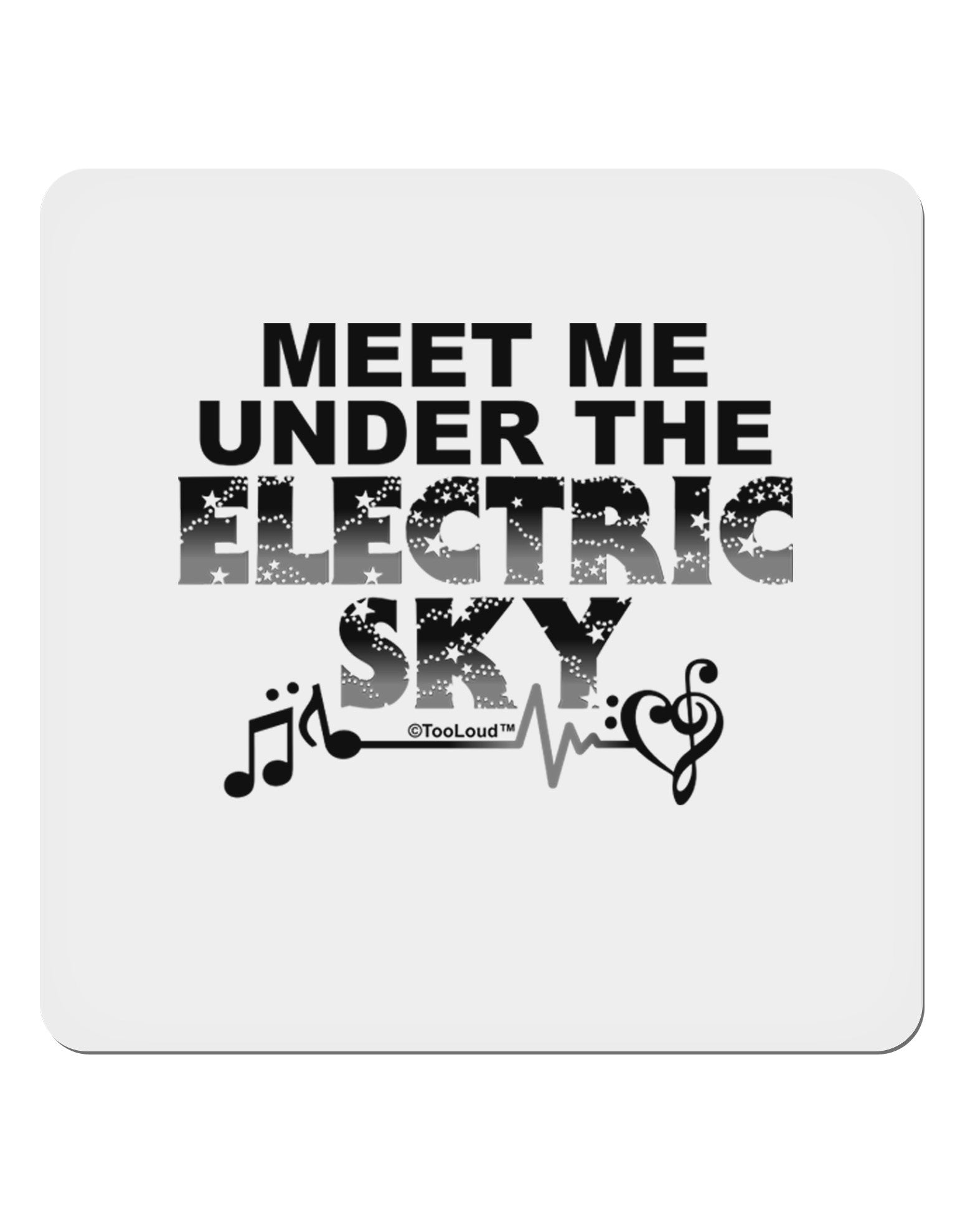 Electric Sky BnW 4x4&#x22; Square Sticker 4 Pieces-Stickers-TooLoud-White-Davson Sales