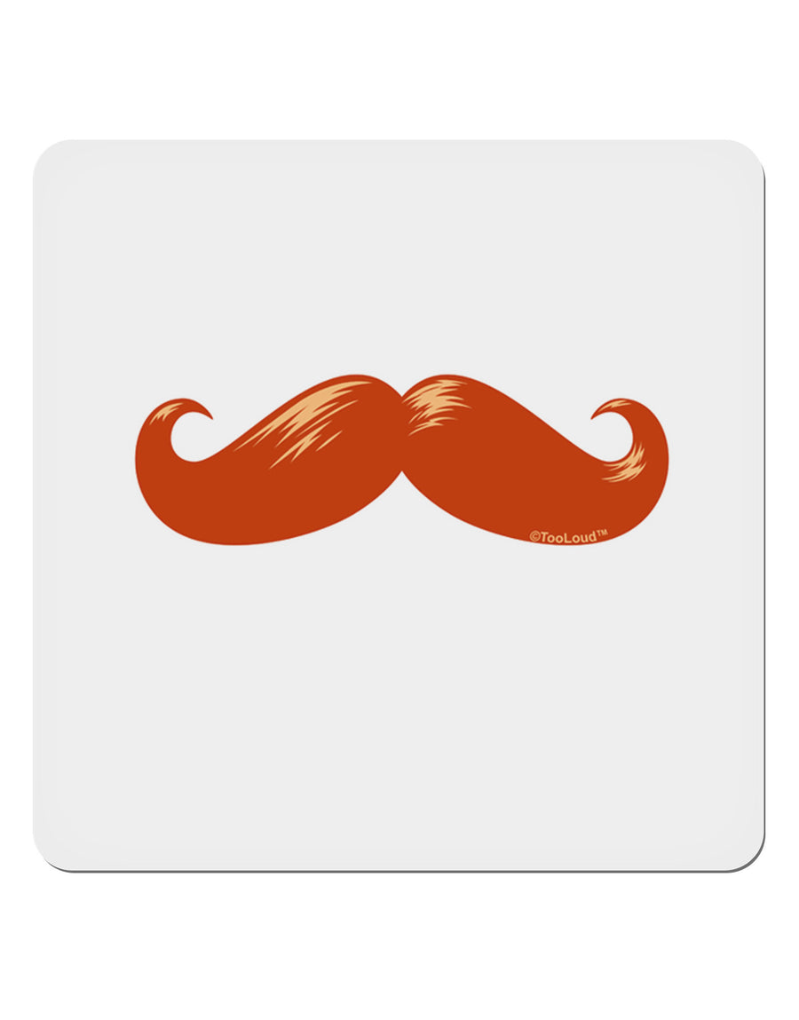 Big Redhead Mustache 4x4&#x22; Square Sticker 4 Pieces-Stickers-TooLoud-White-Davson Sales