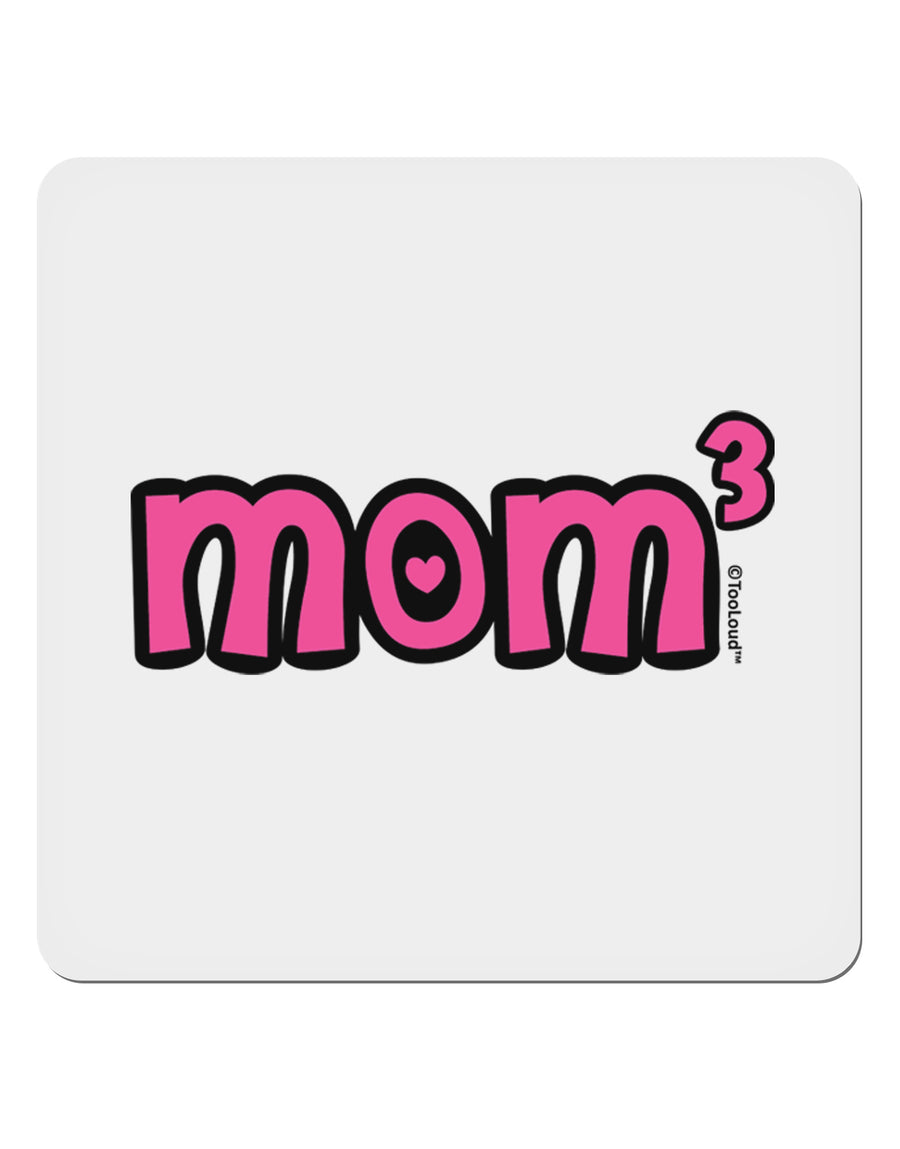 Mom Cubed - Cute Mom of Three Design 4x4&#x22; Square Sticker 4 Pieces-Stickers-TooLoud-White-Davson Sales