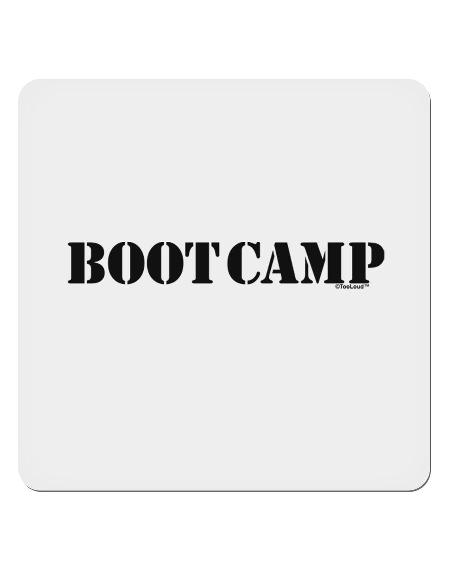 Bootcamp Military Text 4x4&#x22; Square Sticker 4 Pieces-Stickers-TooLoud-White-Davson Sales