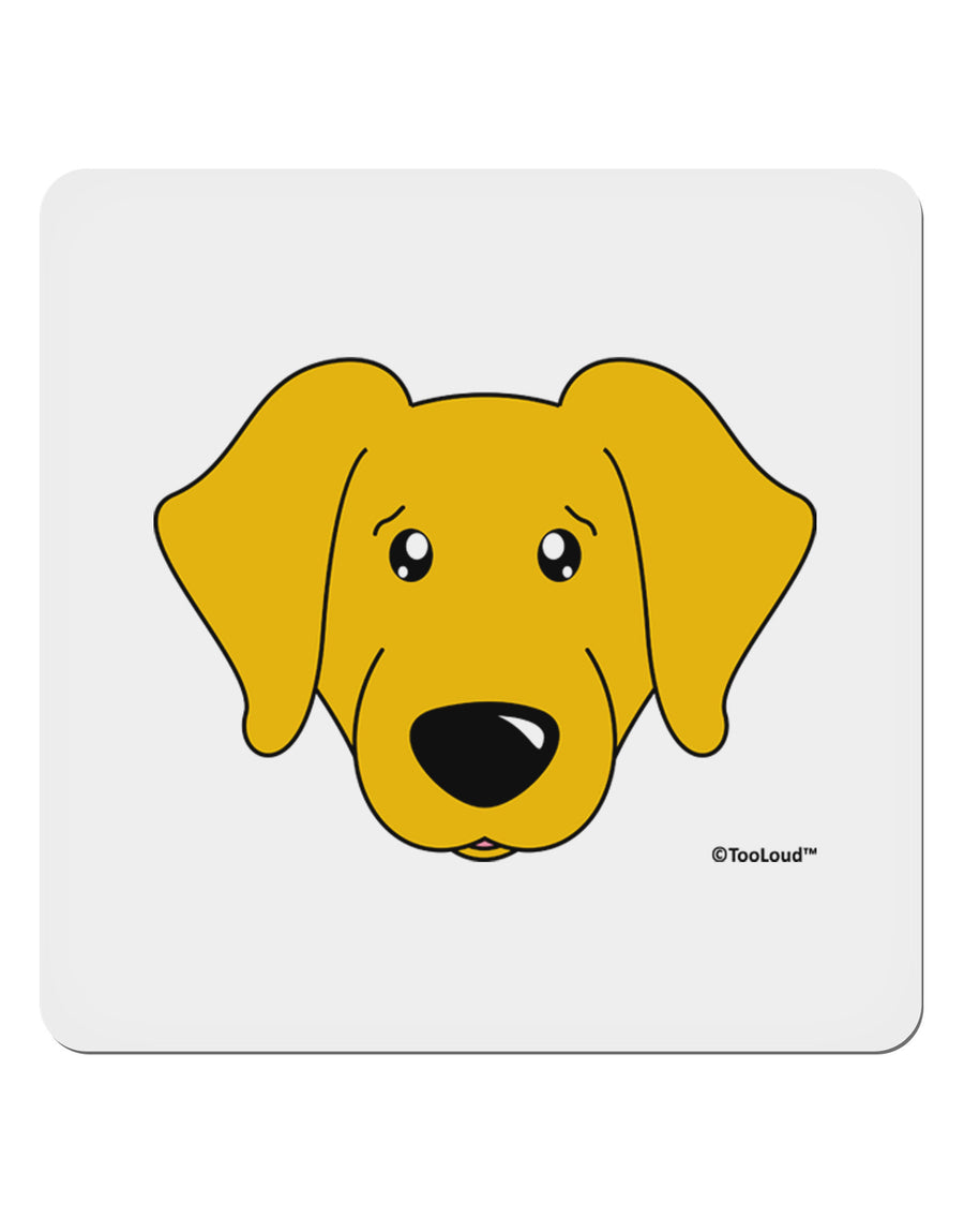 Cute Yellow Labrador Retriever Dog 4x4&#x22; Square Sticker 4 Pieces-Stickers-TooLoud-White-Davson Sales