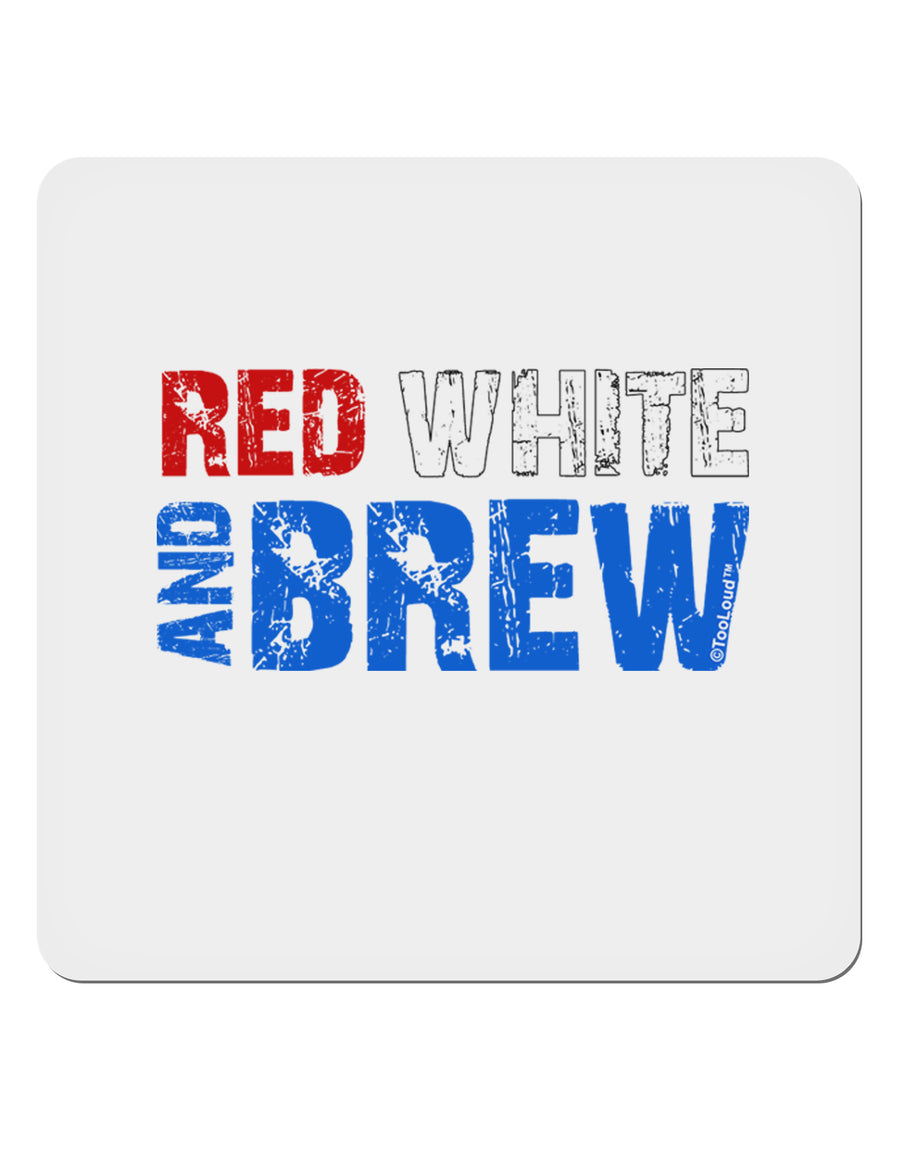 Red White and Brew Color 4x4&#x22; Square Sticker 4 Pieces-Stickers-TooLoud-White-Davson Sales