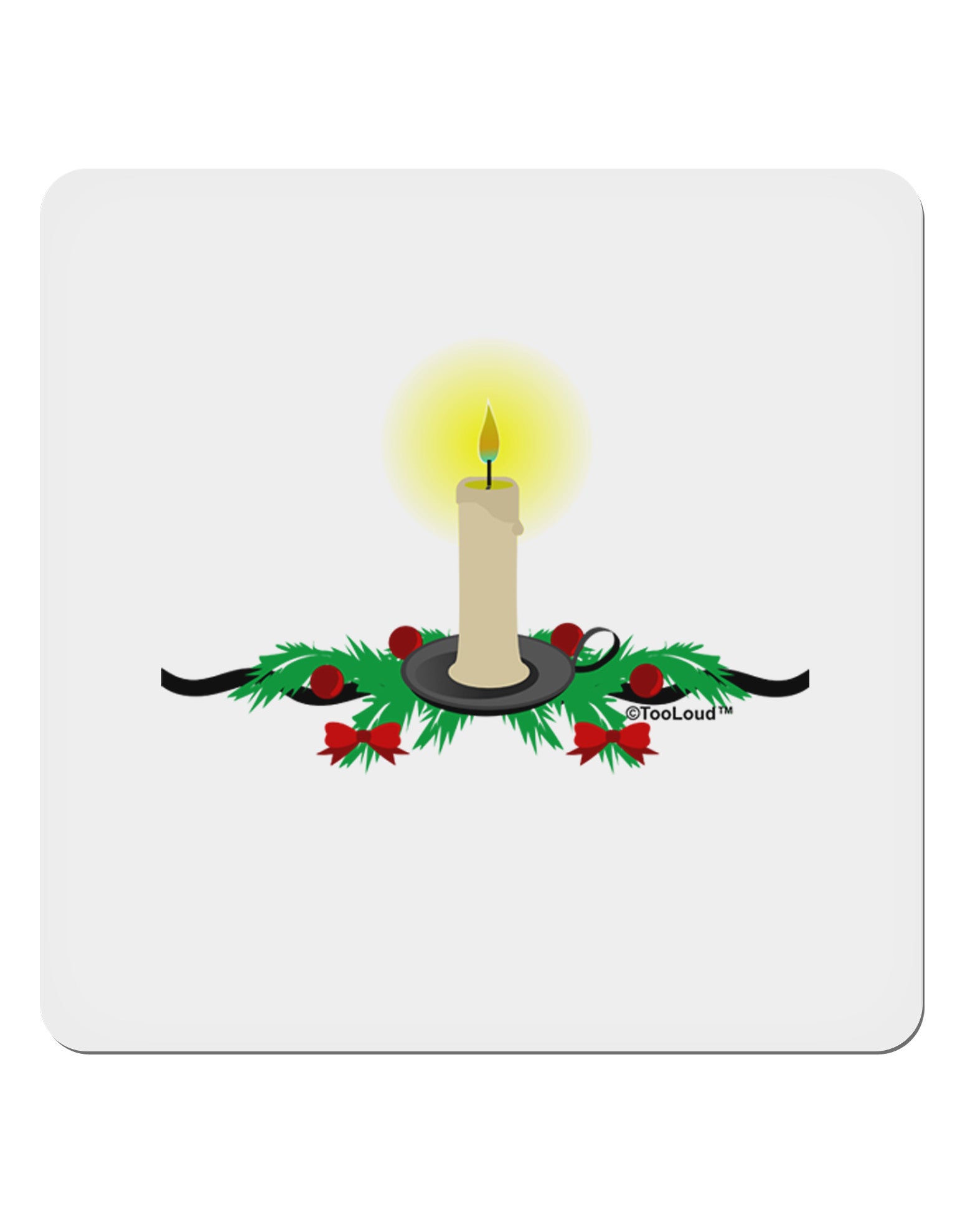 Chirstmas Candle 4x4&#x22; Square Sticker-Stickers-TooLoud-1-Davson Sales
