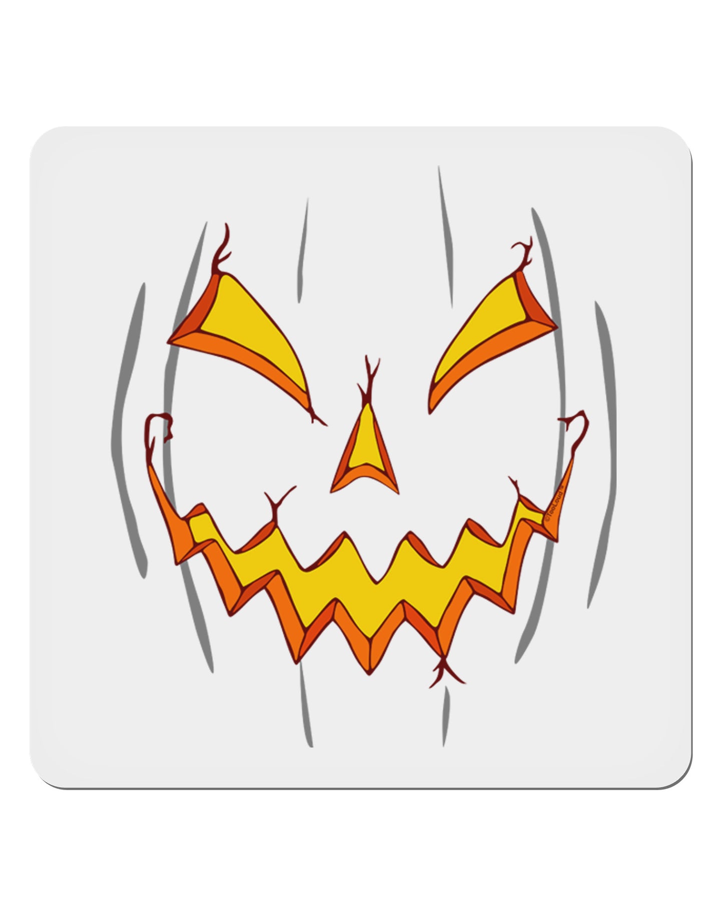 Scary Glow Evil Jack O Lantern Pumpkin 4x4" Square Sticker 4 Pieces-Stickers-TooLoud-White-Davson Sales