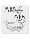 Personalized Mrs and Mrs Lesbian Wedding - Name- Established -Date- Design 4x4&#x22; Square Sticker 4 Pieces-Stickers-TooLoud-White-Davson Sales