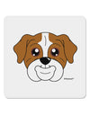 Cute Bulldog - Red 4x4&#x22; Square Sticker 4 Pieces-Stickers-TooLoud-White-Davson Sales