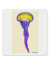 Jellyfish Outlined in Purple Watercolor 4x4&#x22; Square Sticker 4 Pieces-Stickers-TooLoud-White-Davson Sales